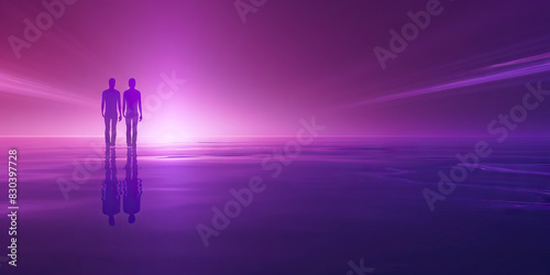 Equality (Purple): Two figures standing side by side, symbolizing equality and unity photo