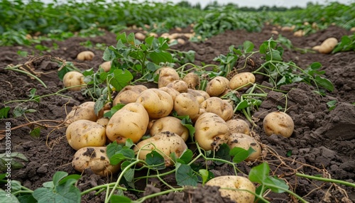 A pile of ripe potatoes