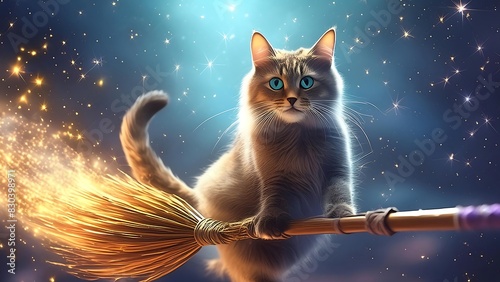 The Cat and the Magic Broomstick