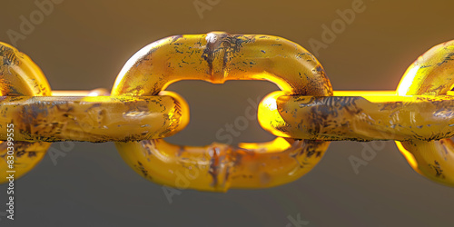 Solidarity (Yellow): A chain link, symbolizing the strong bonds of solidarity among Gen Z protesters photo