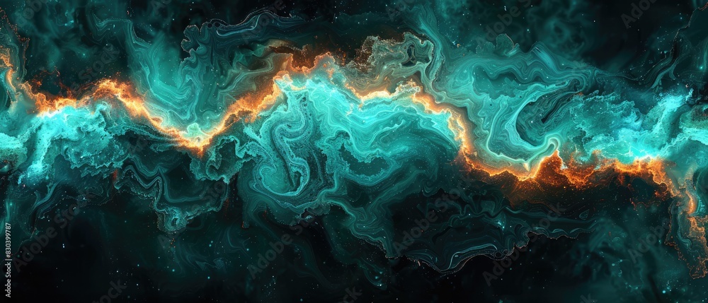 Vibrant Teal and Orange Marbling: Elegant Swirls of Luxurious Paint Mix Vibrant Teal and Orange Marbling: Elegant Swirls of Luxurious Paint Mix