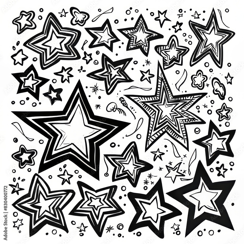 hand draw stars doodle