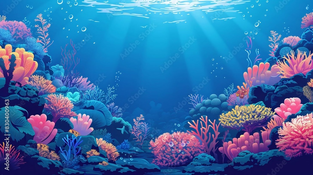 Fototapeta premium Design a powerful image showcasing the impact of human activities on coral reefs