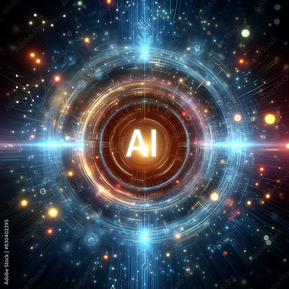Obraz premium Machine Learning, Tech Innovations, Cybersecurity, Screen Decor, Personal Computer, Brand Mark, Visionary, Statistics, Virtual Space, Synthetic Intellect