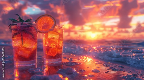 Chilled Drinks at Sunset  Beach Party Vibes