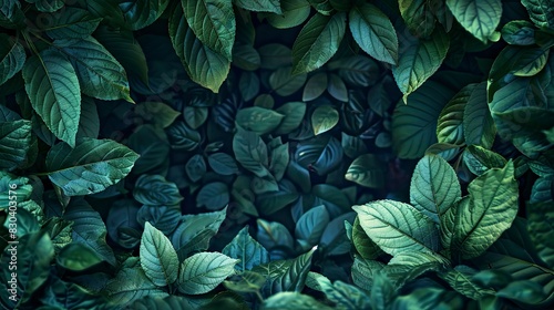 A close up of green leaves with a dark background