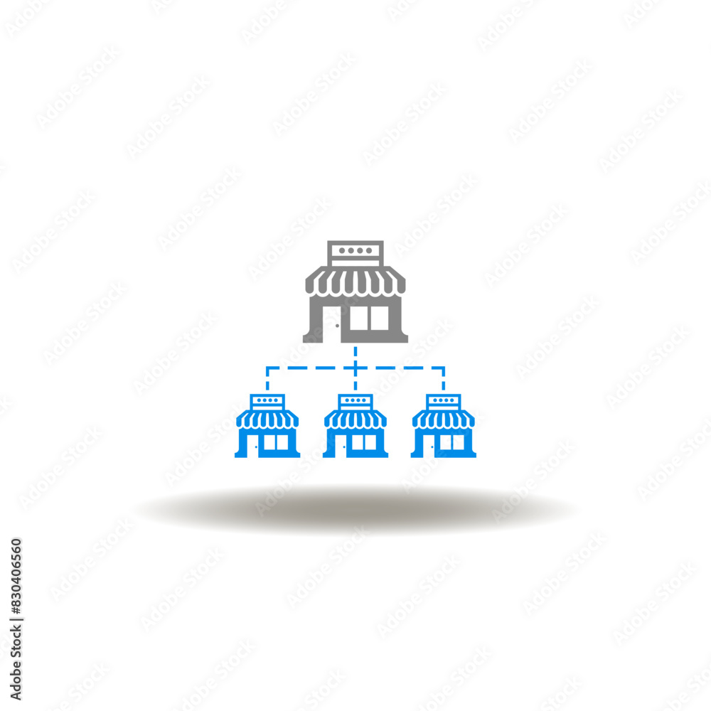 Vector illustration of store flowchart network. Icon of franchise. Symbol of franchising. Vector illustration of store flowchart network. Icon of franchise. Symbol of franchising.