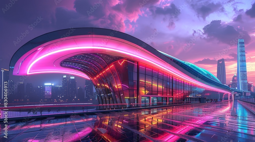 Obraz premium Sport Complex Architectural Design: A photo highlighting the architectural design of a sports complex