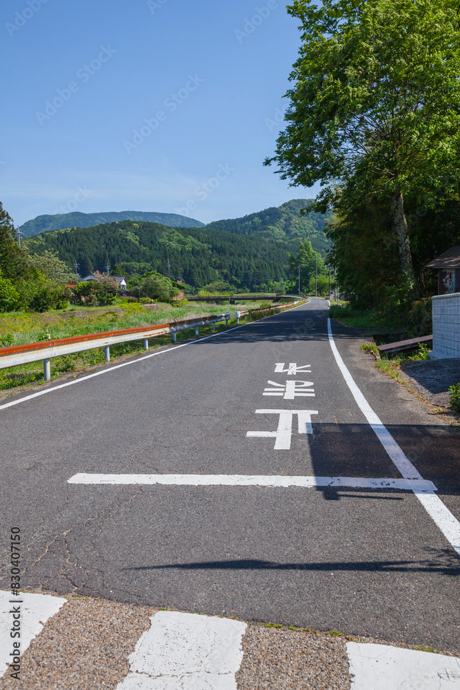 Obraz premium 春ののどかな町中の風景 鳥取県 鹿野町