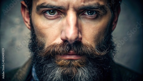 Close-up portrait of a bearded man
