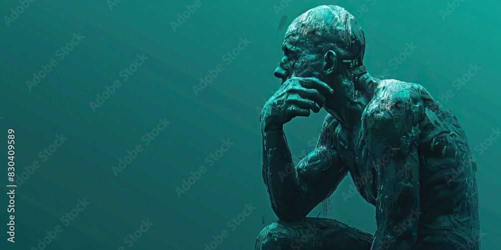 Intrigued (Crimson): The same figure, still leaning forward with a curious hand on their chin, but this time bathed in a crimson hue, representing deep thought and intense focus. Intrigued (Crimson): The same figure, still leaning forward with a curious hand on their chin, but this time bathed in a crimson hue, representing deep thought and intense focus.