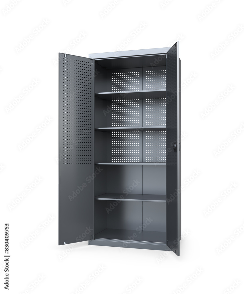 Metal cabinet for tools. 3d illustration Metal cabinet for tools. 3d illustration