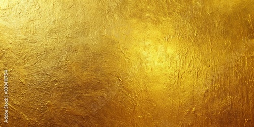 Gold wall texture background with yellow shiny gold foil paint, gloss light reflection, and vibrant golden paper luxury wallpaper photo
