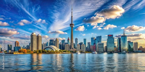 A stunning view of the Toronto skyline from the waterfront photo