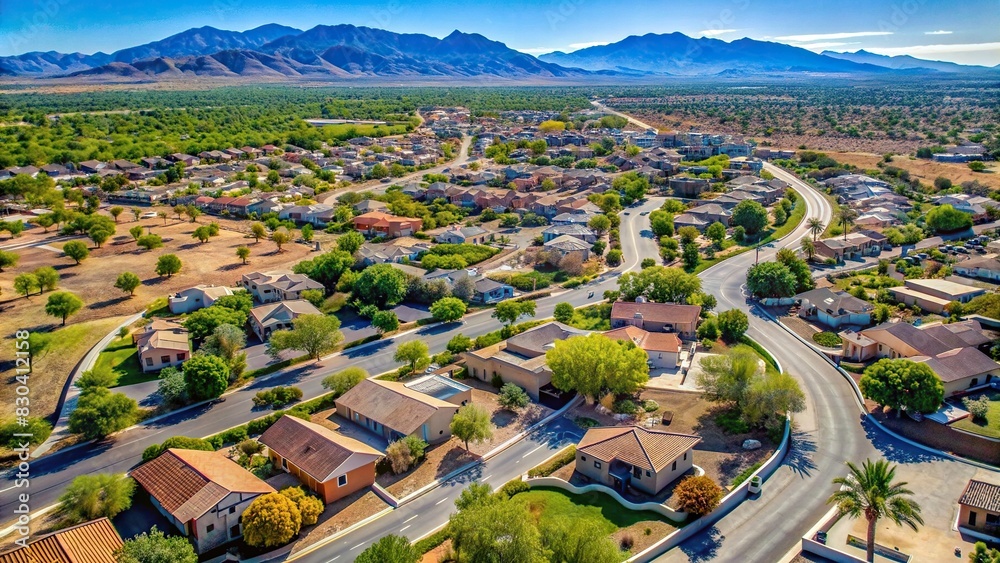 Aerial view of Quail Creek residential neighborhood in Sahuarita, Arizona