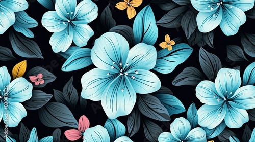 Abstract exotic flowers backgrounds pattern