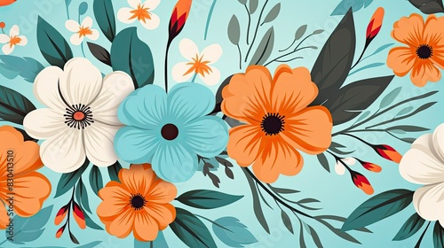 Abstract exotic flowers backgrounds pattern