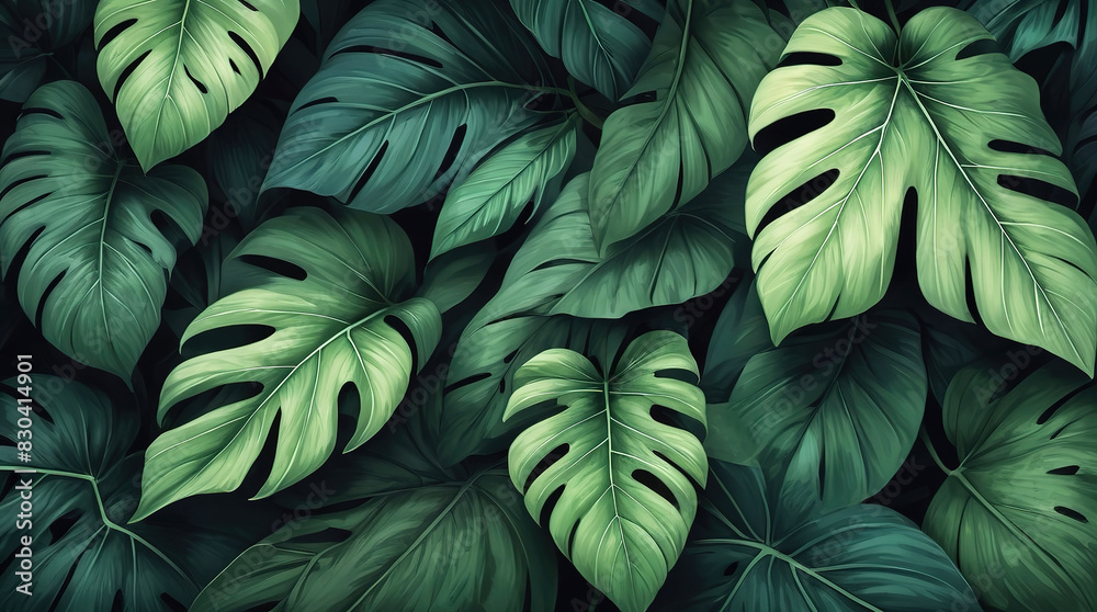 Green leaf texture dark background Green leaf texture dark background