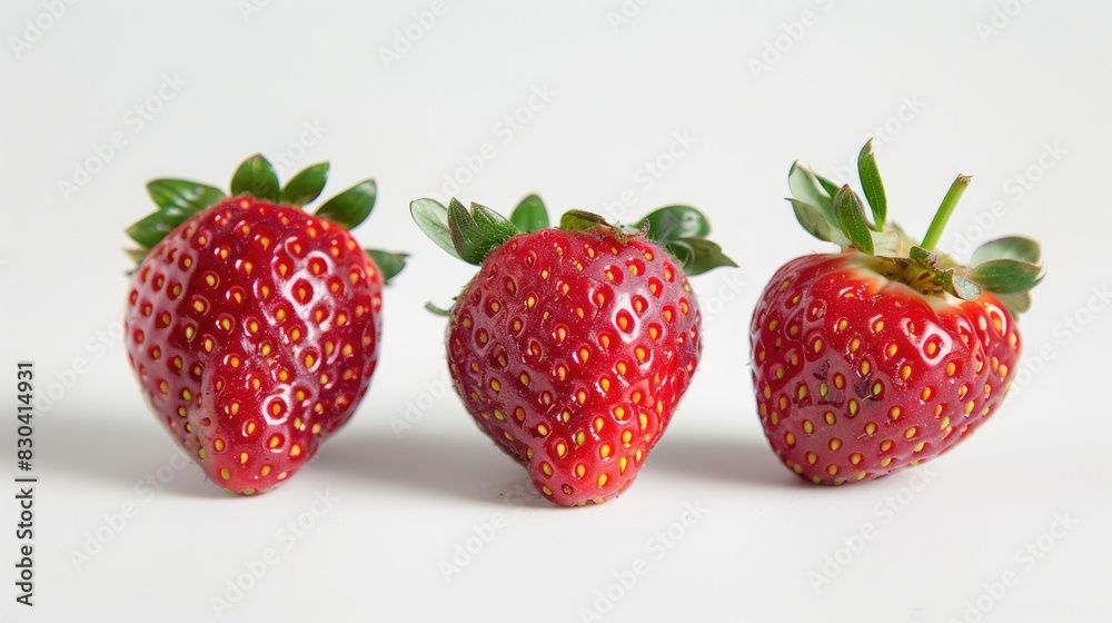 Ripe red strawberries isolated on a white background Ripe red strawberries isolated on a white background