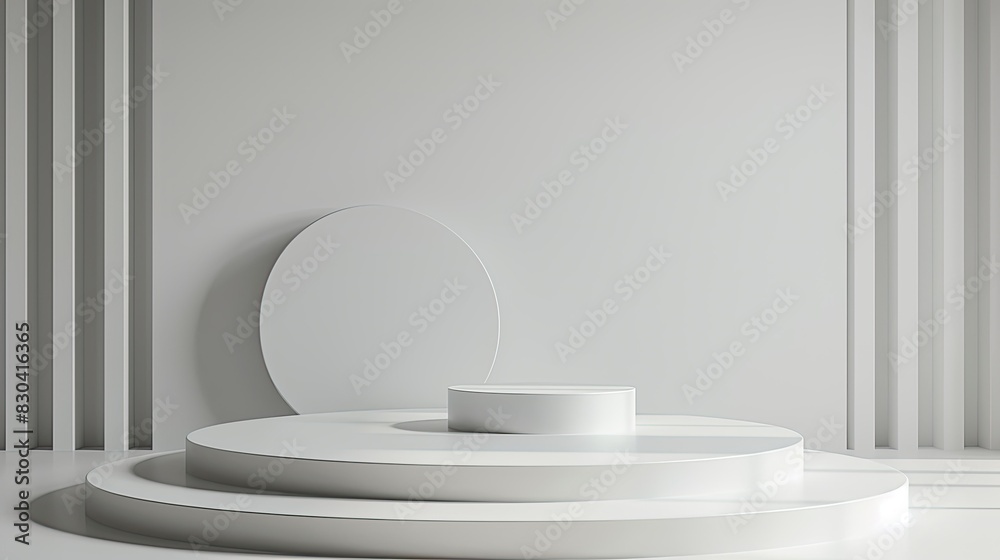 3d minimalist clean and white beigie empty podium 3d minimalist clean and white beigie empty podium