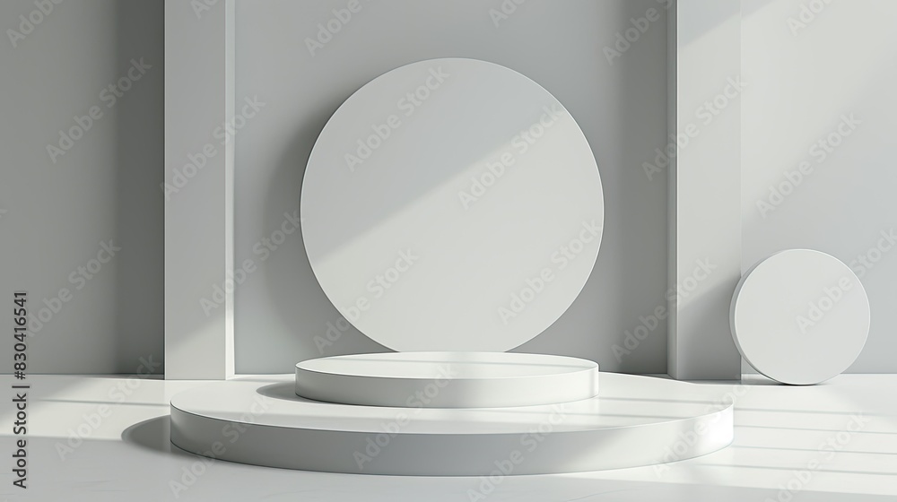 3d minimalist clean and white beigie empty podium 3d minimalist clean and white beigie empty podium