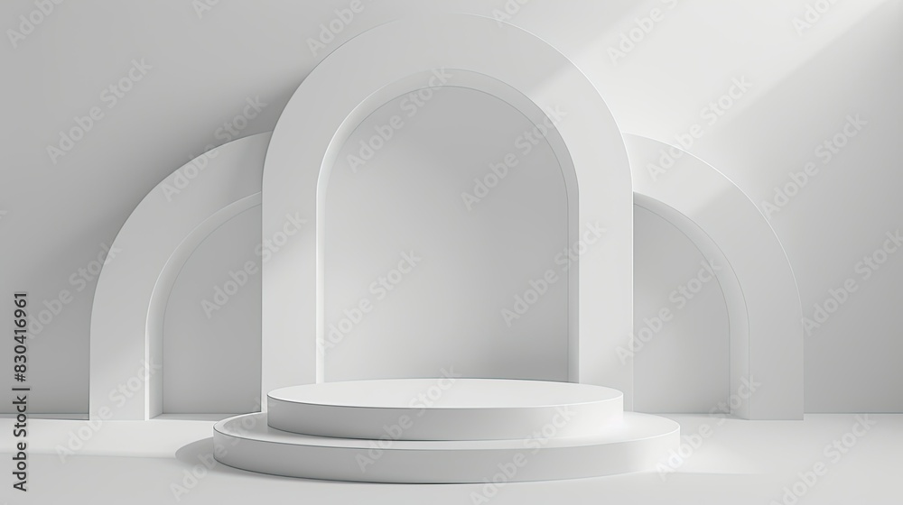 3d minimalist clean and white beigie empty podium 3d minimalist clean and white beigie empty podium