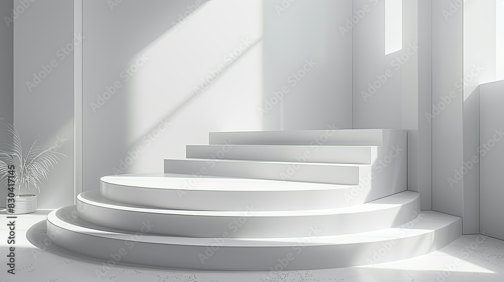 3d minimalist clean and white beigie empty podium 3d minimalist clean and white beigie empty podium
