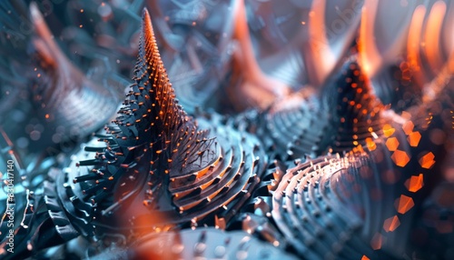 Metamaterial spires ascending from nanoscale techno-sphere, tech for everything photo