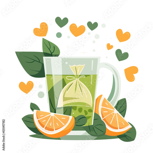 hot beverage with citrus fruit slices