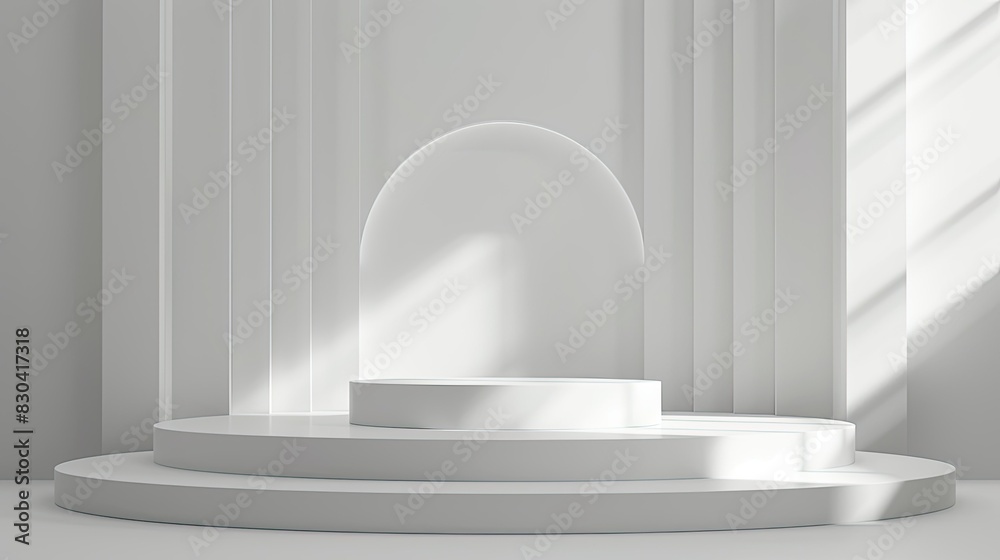 3d minimalist clean and white beigie empty podium 3d minimalist clean and white beigie empty podium