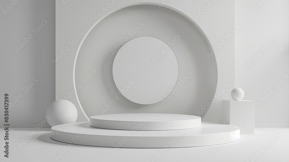 3d minimalist clean and white beigie empty podium 3d minimalist clean and white beigie empty podium