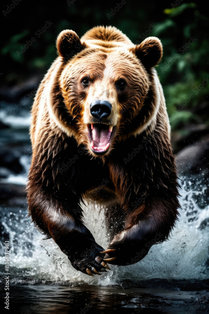 Bear's attack, Realistic images of wild animal attacks Bear's attack, Realistic images of wild animal attacks