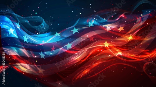 a dynamic American flag patriotic illustration design photo