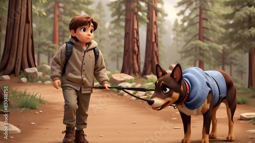 child with his loyal friend doig