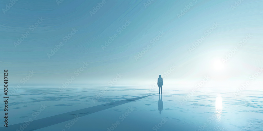 Hope (Light Blue): A figure looking towards the horizon, symbolizing hope and optimism Hope (Light Blue): A figure looking towards the horizon, symbolizing hope and optimism