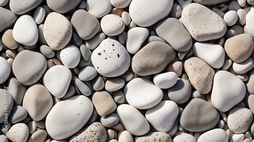 Illustration of top image of white and gray gravel stones taken 