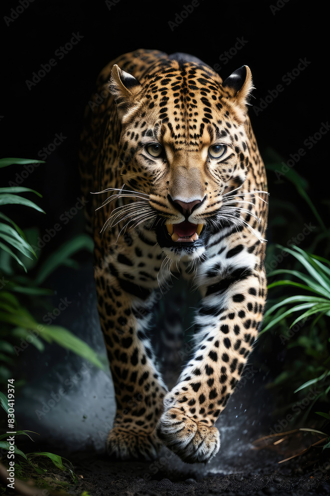 leopard's attack, Realistic images of wild animal attacks leopard's attack, Realistic images of wild animal attacks
