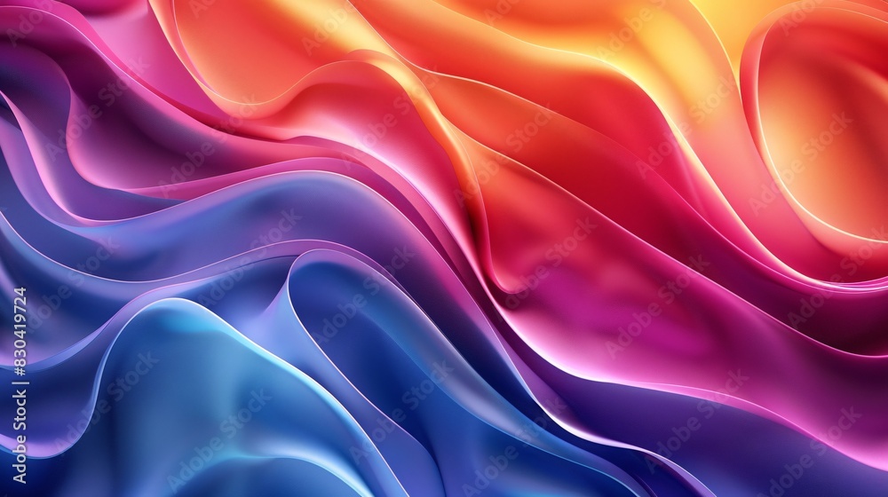 Obraz premium A Vibrant and Colorful Abstract Wave Pattern in Soft Pastel Colors - Generative AI