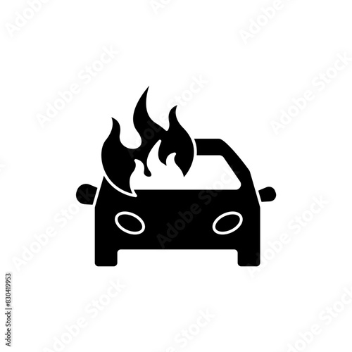 car fire concept line icon. Simple element illustration. car fire concept outline symbol design.