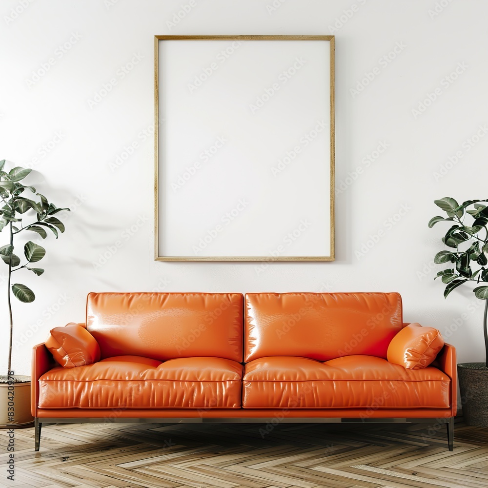 orange sofa with plants UHD Wallpapar orange sofa with plants UHD Wallpapar