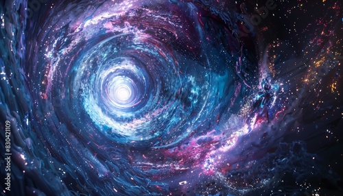 Cosmic galactic vortex with interconnected data streams, tech for everything