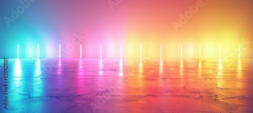 Glow colorful light. LGBT pride gender equality wallpaper. Generative AI technology.