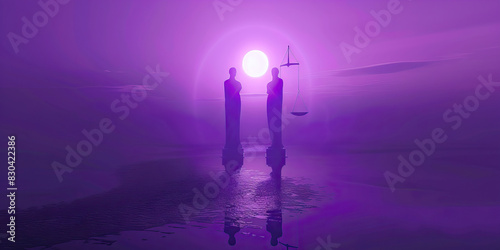 Equality  Purple   Two figures standing on equal ground  symbolizing equality and justice