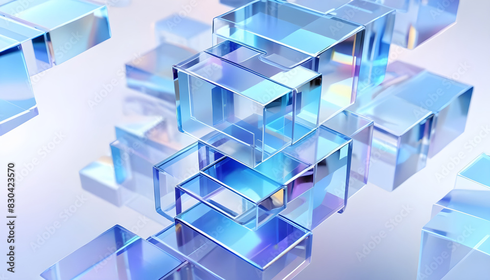 Obraz premium Futuristic rectangle glassmorphism abstract background 3