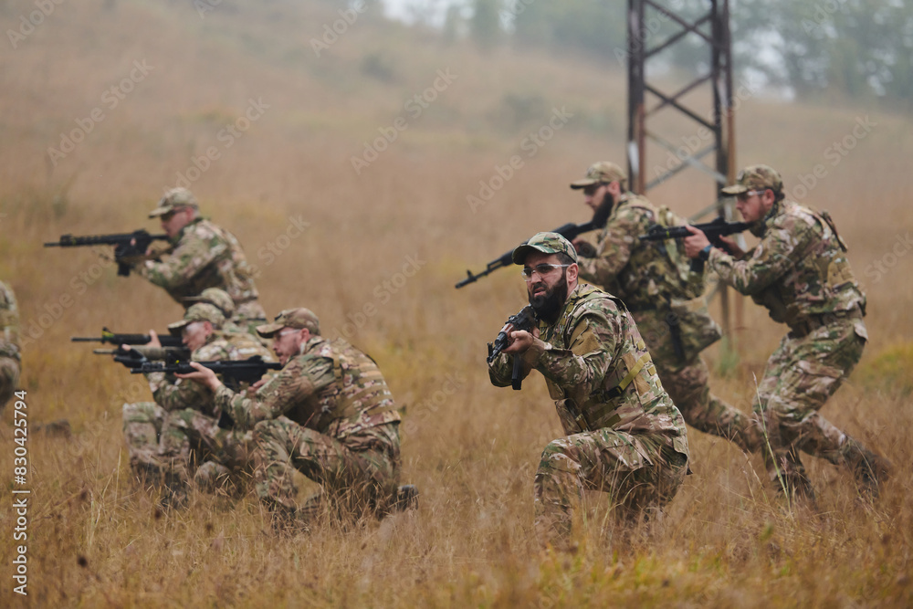 A disciplined and specialized military unit, donned in camouflage, strategically patrolling and maintaining control in a high-stakes environment, showcasing their precision, unity, and readiness for A disciplined and specialized military unit, donned in camouflage, strategically patrolling and maintaining control in a high-stakes environment, showcasing their precision, unity, and readiness for