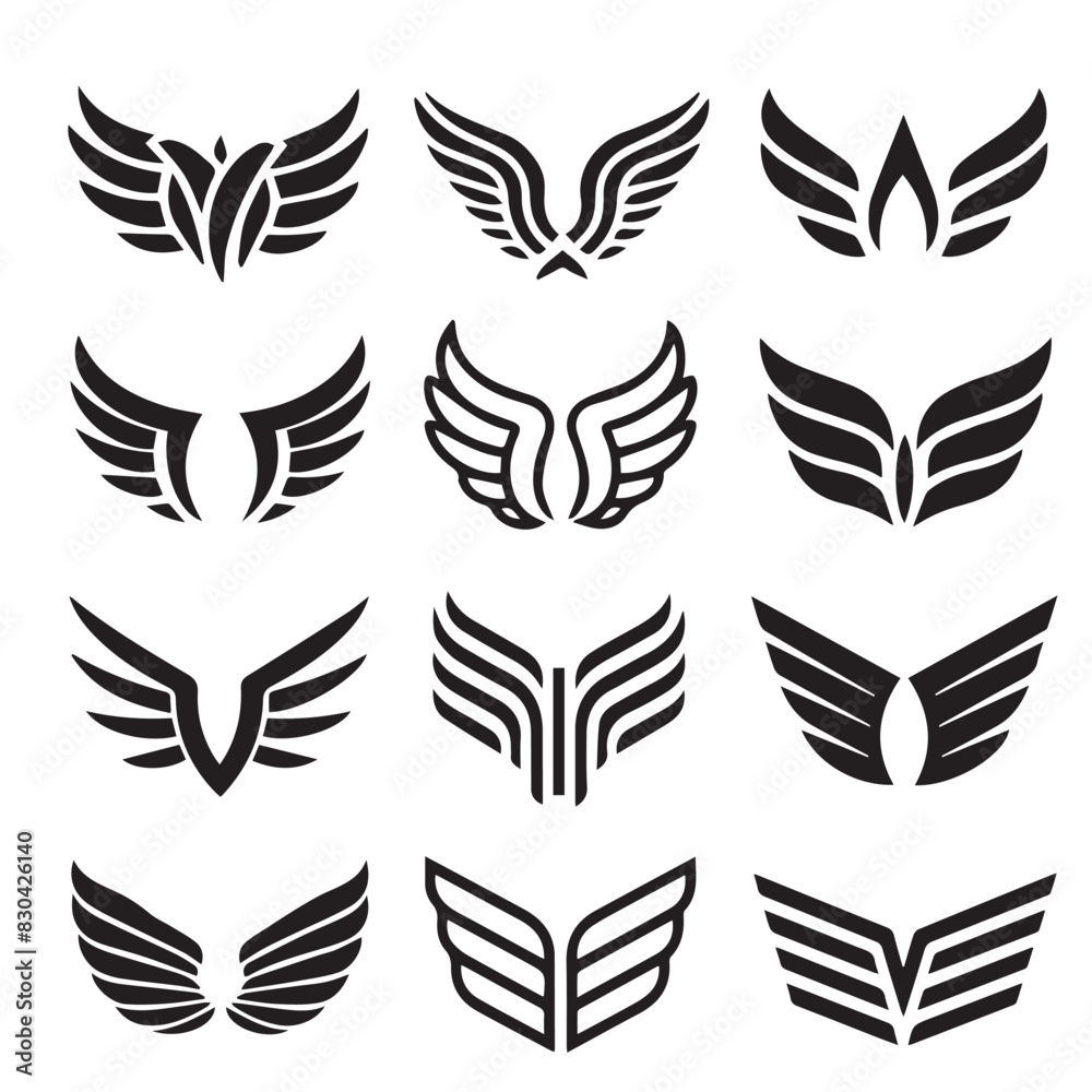 Wing-Like Symbols Vector Set Wing-Like Symbols Vector Set