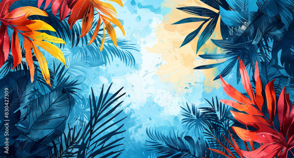summer sale promotion, hello summer text on abstract background for a summer sale banner, poster with watercolor style illustration summer sale promotion, hello summer text on abstract background for a summer sale banner, poster with watercolor style illustration