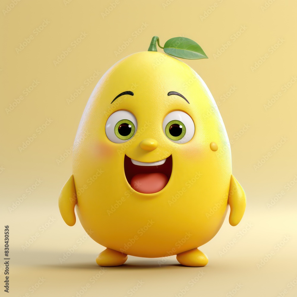 happy lemon illustration character isolated on a white background happy lemon illustration character isolated on a white background