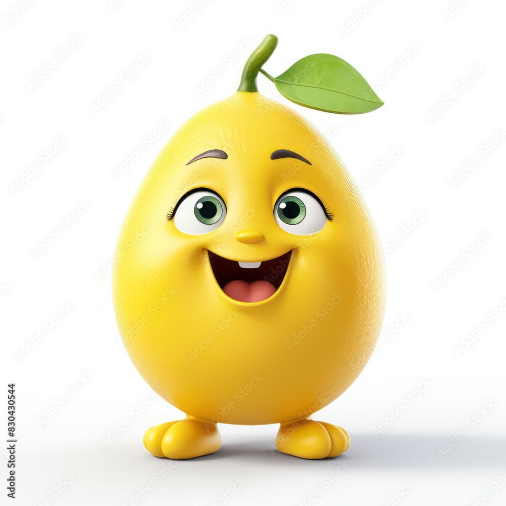 happy lemon illustration character isolated on a white background
