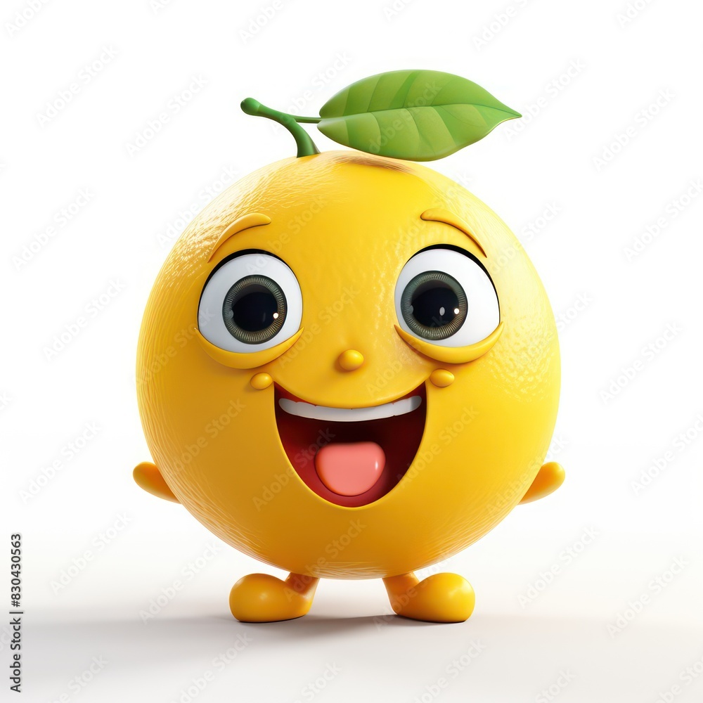 happy lemon illustration character isolated on a white background happy lemon illustration character isolated on a white background